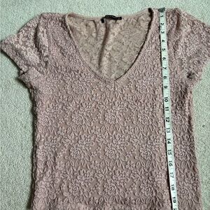 Lace V-Neck Top - Light Pink
